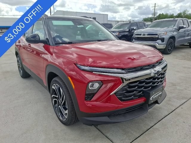 2026 Chevrolet Trailblazer RS in Apex Red — front three-quarter view